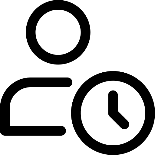 User schedule clock time and date icon