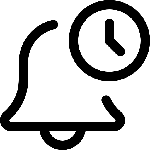 Alarm time and date time sound icon