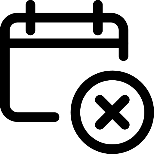 Calendar calendar interface cancel icon