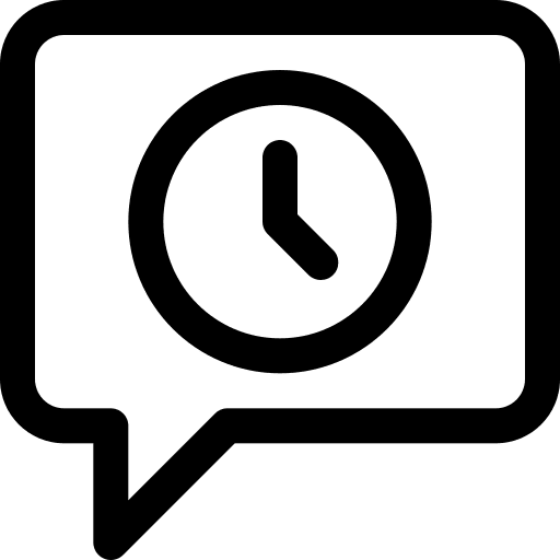 Chat communications history watch icon