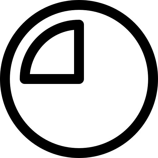 Quarter time and date interface quarter icon