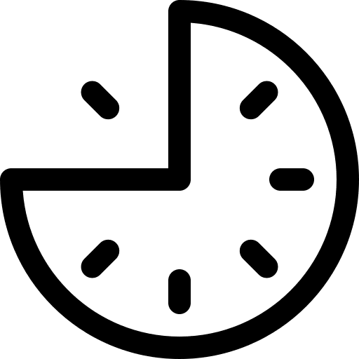 Three quarters time and date technology fortyfive icon