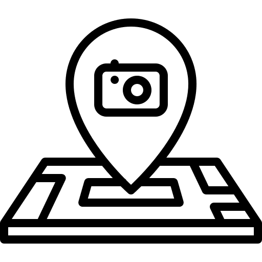 Camera electronics photo camera location pin icon