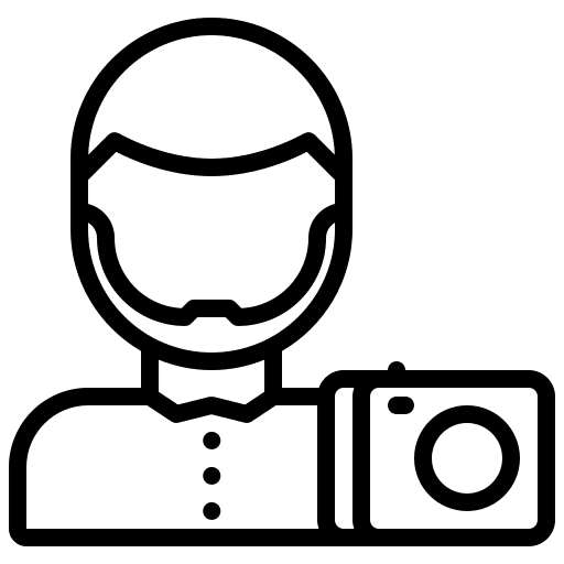 Cameraman electronics operator reporter icon