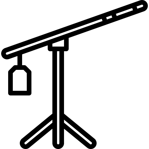 Crane shooting studio camera icon Crane shooting studio camera icon