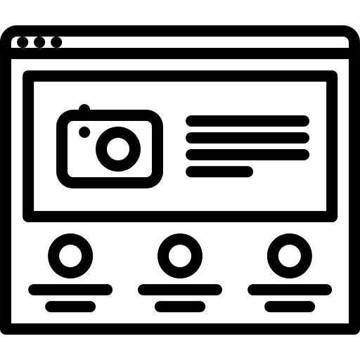 Website camera seo and web advertisement icon Website camera seo and web advertisement icon