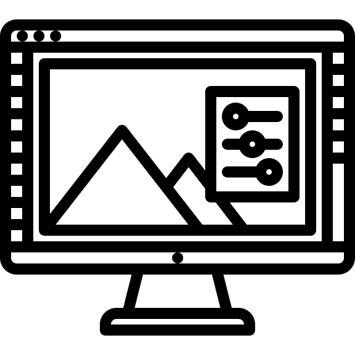 Photo editing editing tv monitor icon Photo editing editing tv monitor icon