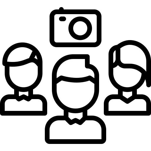 Teamwork photo camera people icon Teamwork photo camera people icon