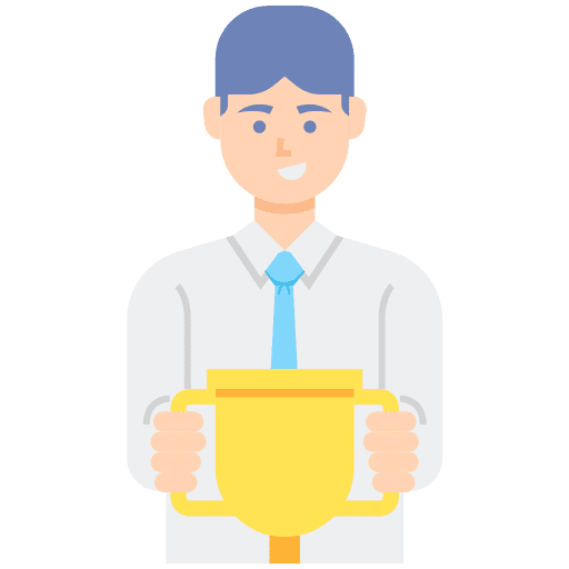 Champion trophy professions and jobs man icon