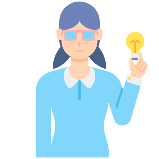 Counselor light bulb customer service woman icon
