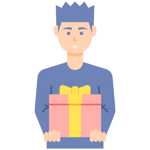 Gift present buyer people icon