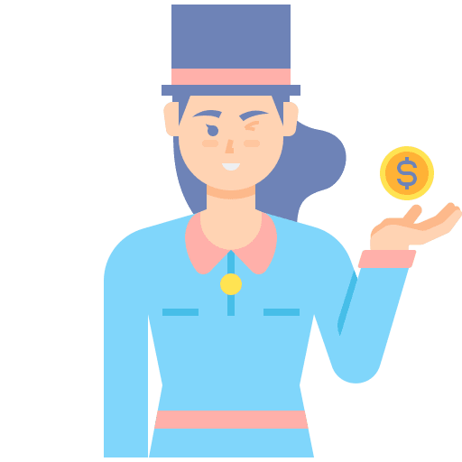 Haggler dollar professions and jobs woman icon