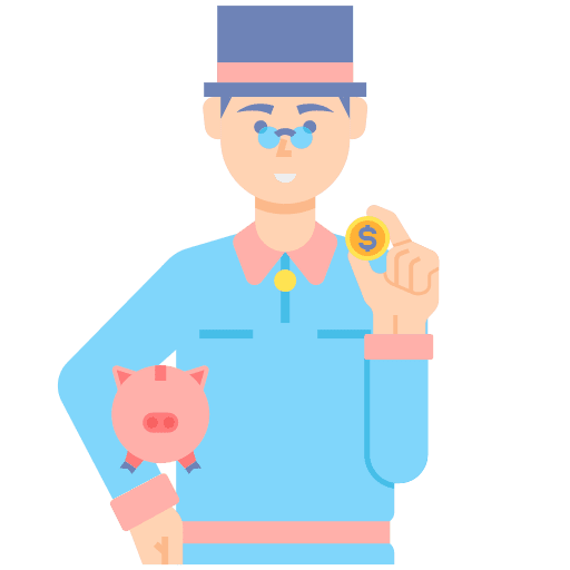 Haggler money man dollar icon
