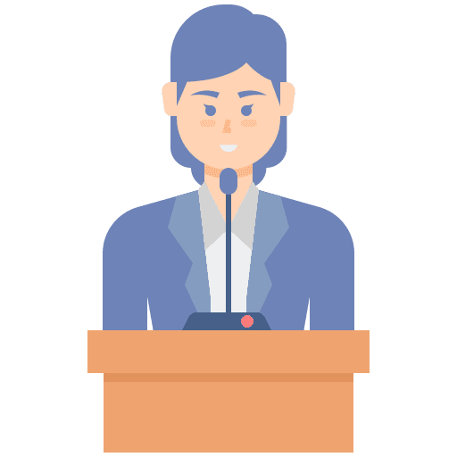 Politician important professions and jobs debate icon