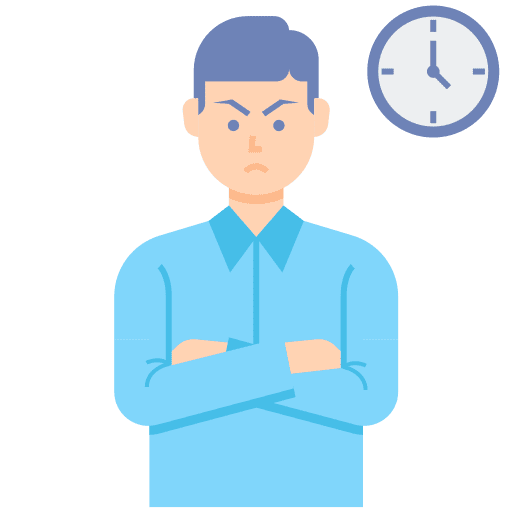 Impatient relations man people icon