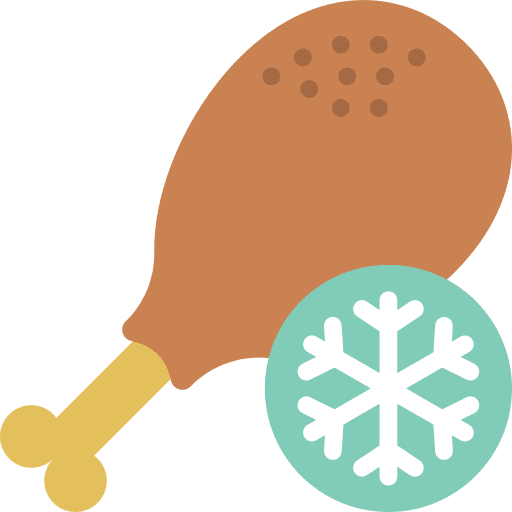 Chicken food and restaurant chicken leg frozen icon