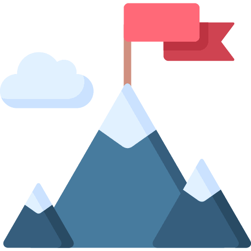 Achievement mountains nature goal icon
