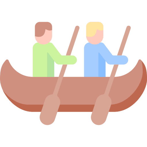 Boat rowing trasportation team icon