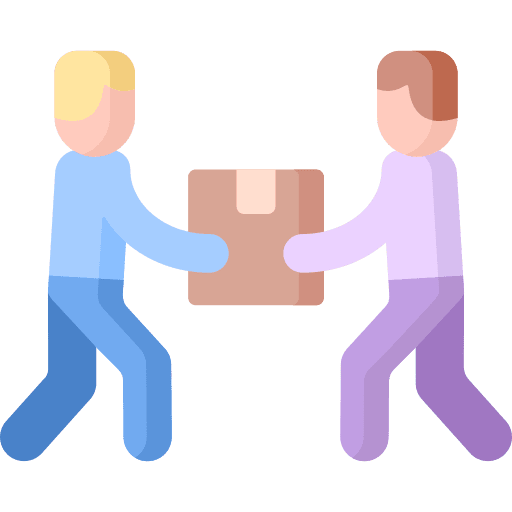 Coworking two people carry 2 people icon