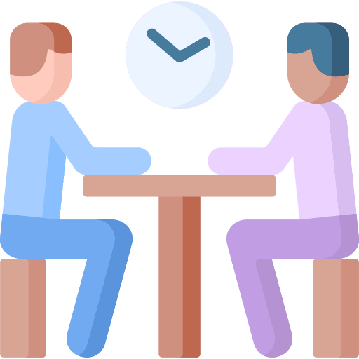 Meeting one on one people reunion icon