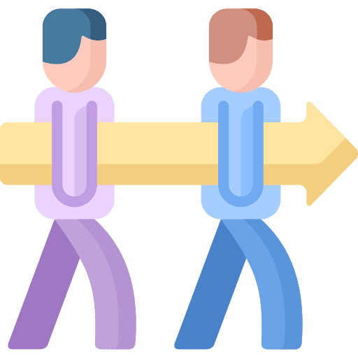 Right direction decision arrow team building icon