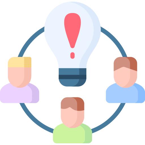 Idea brainstorm merger networking icon