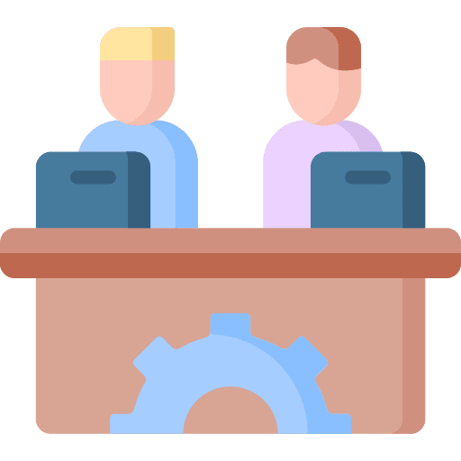 Teamwork gear computer teamwork icon