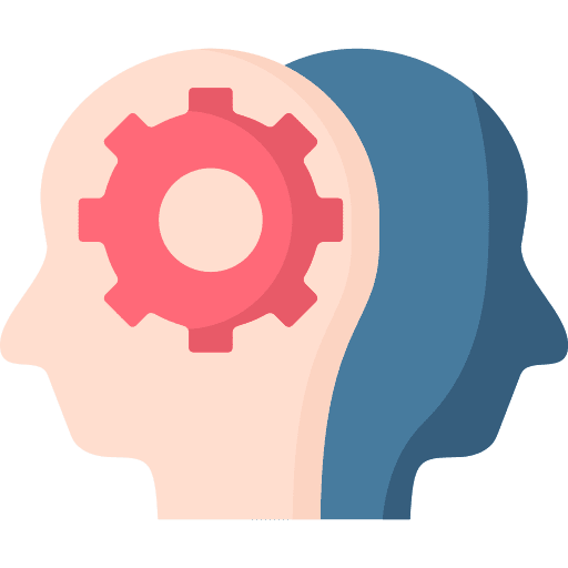 Thinking cogwheel mind rational icon
