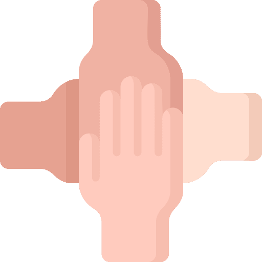 Cooperation team hand collaboration icon