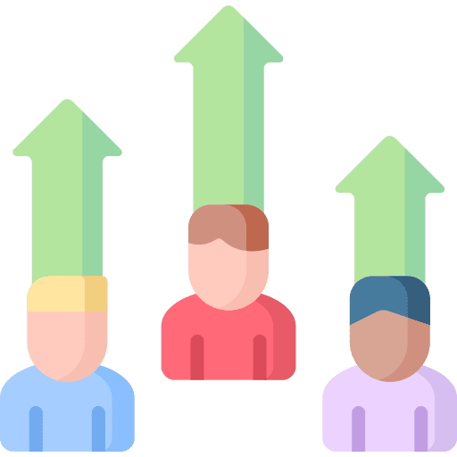 Growth business networking arrow up icon