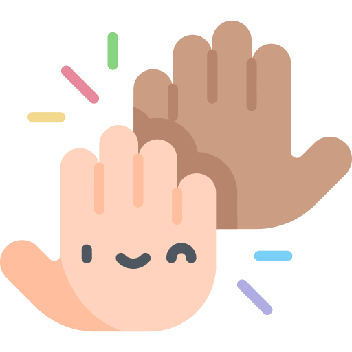 High five friendship hand trust icon