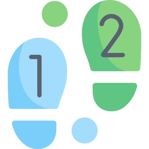 Steps planning steps footprints icon