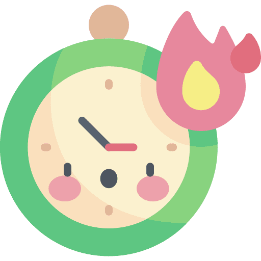 Clock watch fire time and date icon Clock watch fire time and date icon