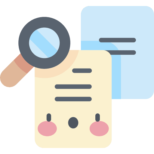 Files files document magnifying glass icon