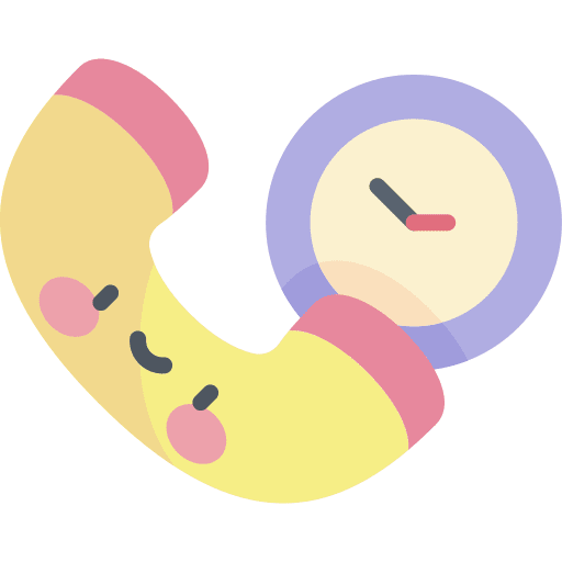 Phone call phone clock time and date icon Phone call phone clock time and date icon