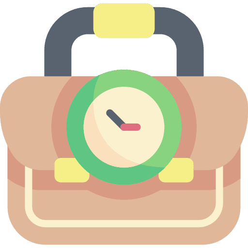 Work time baggage productivity time and date icon Work time baggage productivity time and date icon