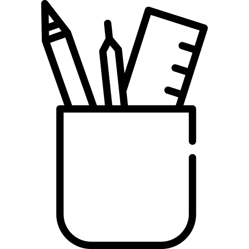 Stationery ruler pencil holder stationery icon