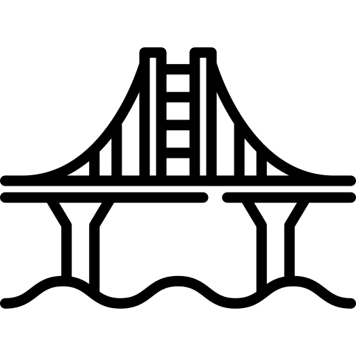 Bridge architecture and city river water icon Bridge architecture and city river water icon