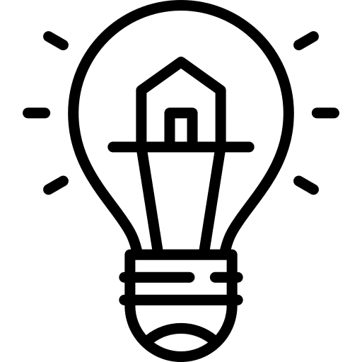 Idea lightbulb real estate electricity icon Idea lightbulb real estate electricity icon