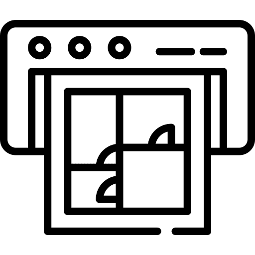 Printer plan tools and utensils architecture icon Printer plan tools and utensils architecture icon