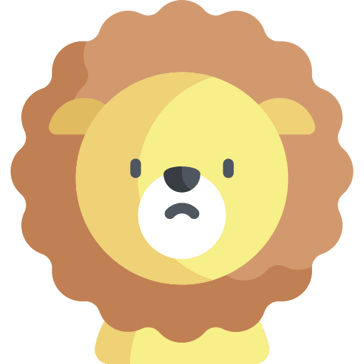 Cowardly lion cultures animal kingdom fairy tale icon