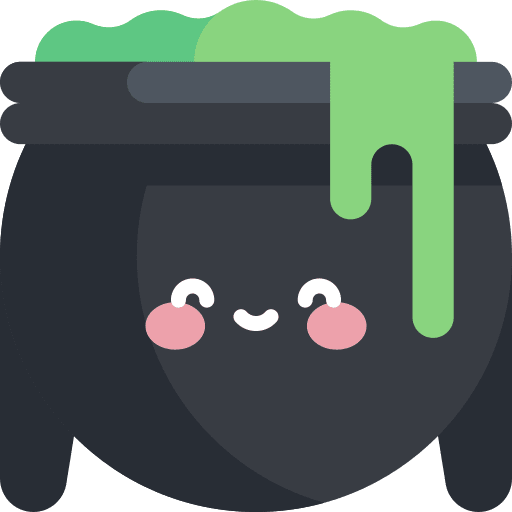 Cauldron scary halloween witch icon