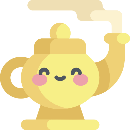 Magic lamp genie incense folklore icon