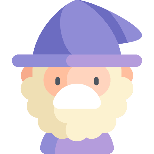 Wizard people medieval fairy tale icon