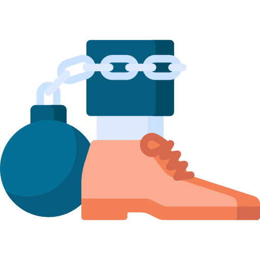 Tax leg weight ball icon