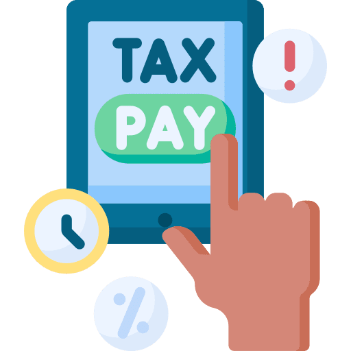 Tax online payment time tablet icon
