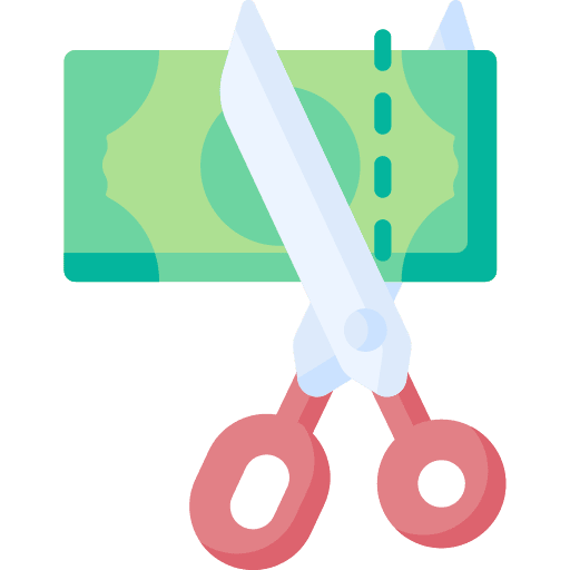 Tax pay tax cut icon