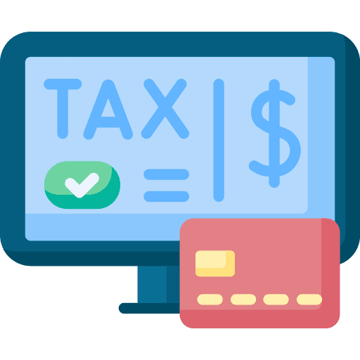 Tax tax debit card credit card icon