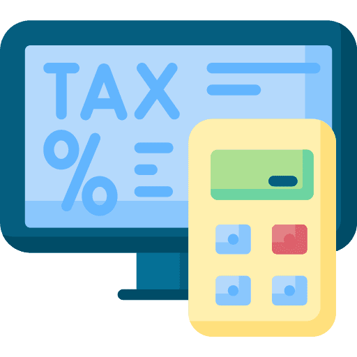 Tax calculate business and finance percentage icon