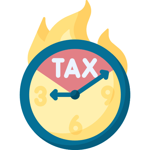 Tax clock business time and date icon